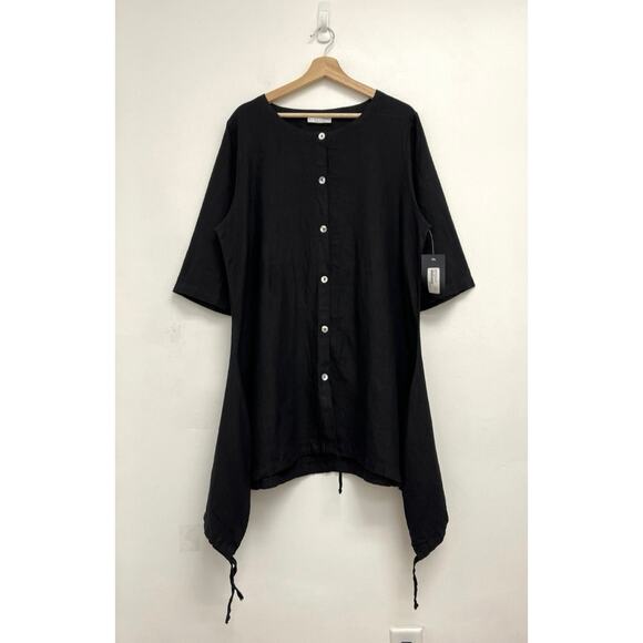 NWT Bryn Walker Linen A-Line Lagenlook Ruched Asymmetrical Art to Wear Tunic Med - Picture 14 of 14